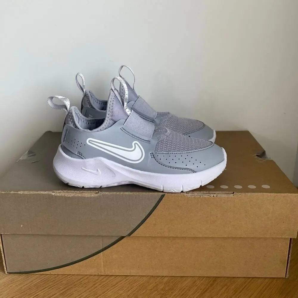 Nike Flex Runner Grey/White Kids Sneakers- SZ 12 C